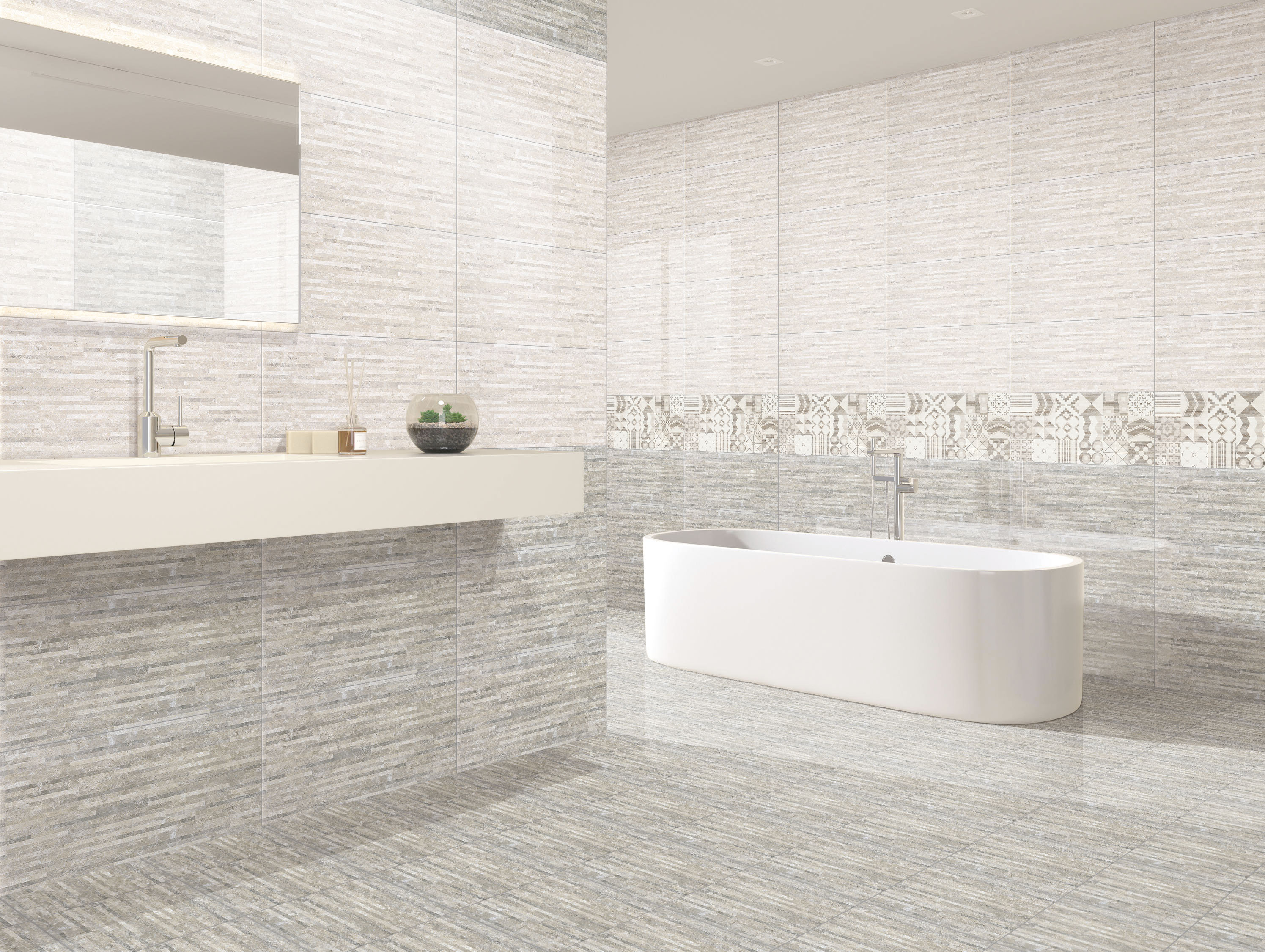 Kitchen 300x600mm Decorative Silm Finish Grey Ceramic Wall Tile