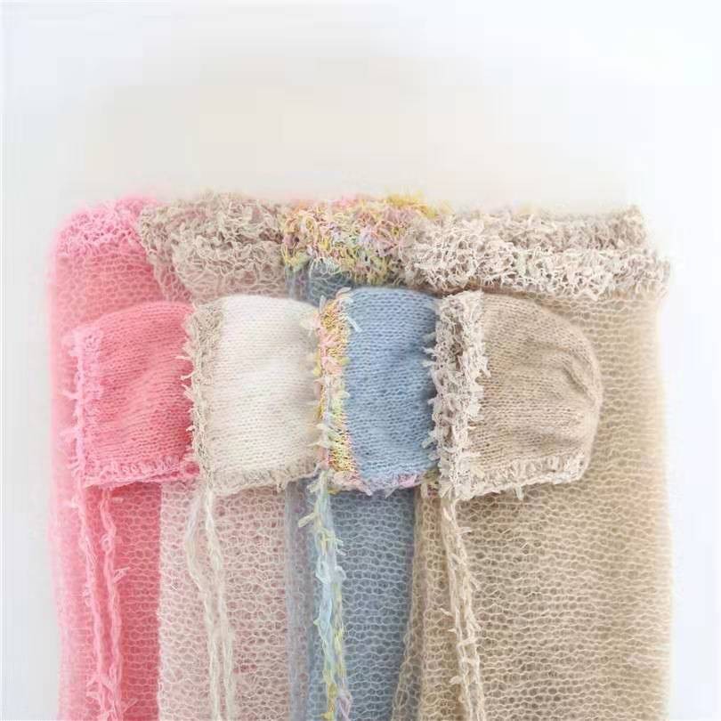 Детский свитер, наряд, реквизит для фотосъемки новорожденных, вязаная мохеровая кружевная шапка и игрушка, детский реквизит для фотографирования, трикотажная эластичная накидка