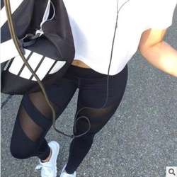 Instyle Quick-seco Ginásio de Esportes Yoga Calças de Cintura Alta Preta Elástico de Fitness Fino Leggings