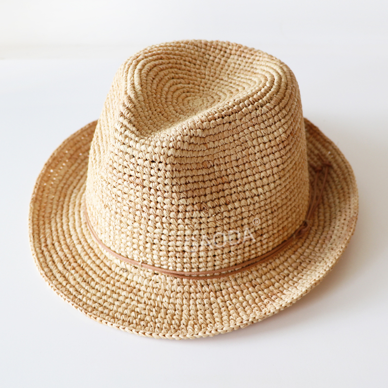 时尚夏季巴拿马草帽妇女沙滩太阳菲多拉草帽帽子男宽边