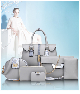 Luxury Ladies Cross Body Shoulder Bag Tote Clutch Card Purses Women Bags 6pcs Handbag Set