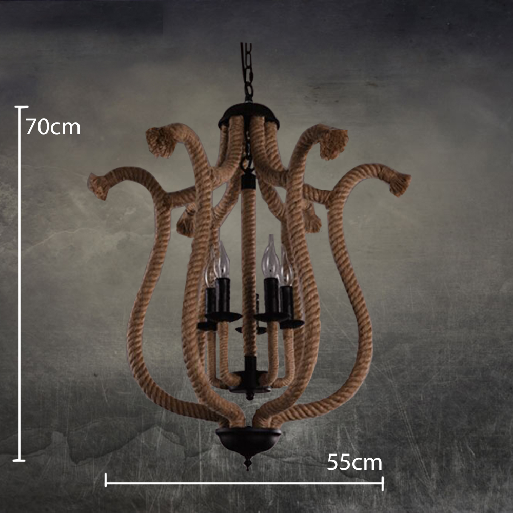 Art decoration Industrial design hemp rope handmade pendant lamp