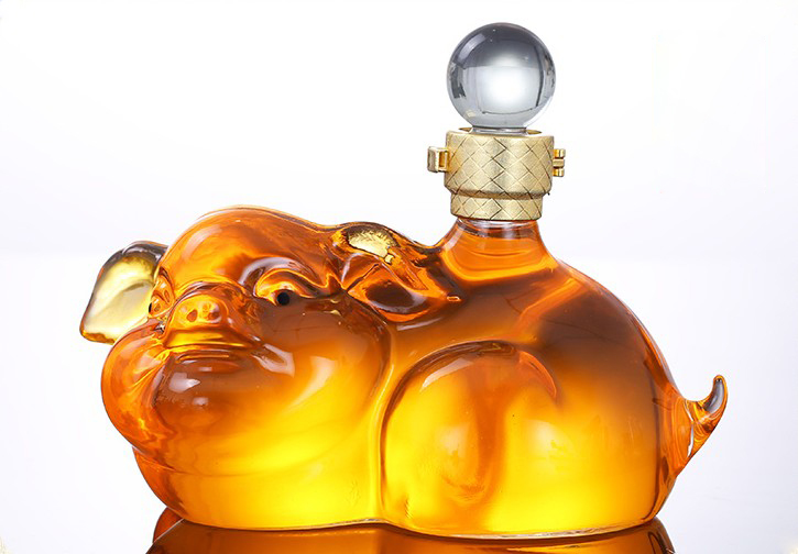 1000ml Handmade Borosilicate Glass Whiskey Bottle - Fish Shaped Decanter