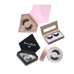 Wholesale Private Label 3D Faux Mink 25MM Eyelashes Vendor False Korean Silk Synthetic Eye Lash Own Brand Custom Packaging Box