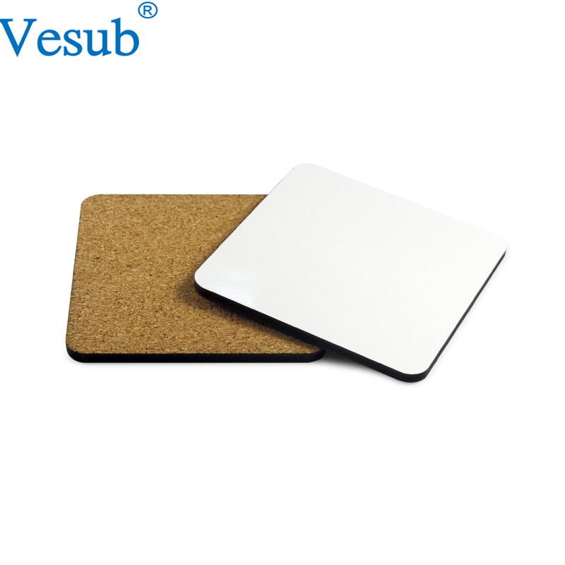 Vesub Cheap Sublimation Wood Round Hardboard Coaster with Cork