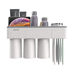 Creative mouthwash cup set toothbrush rack magnetic suction brushing cup rack set dental box squeeze toothpaste