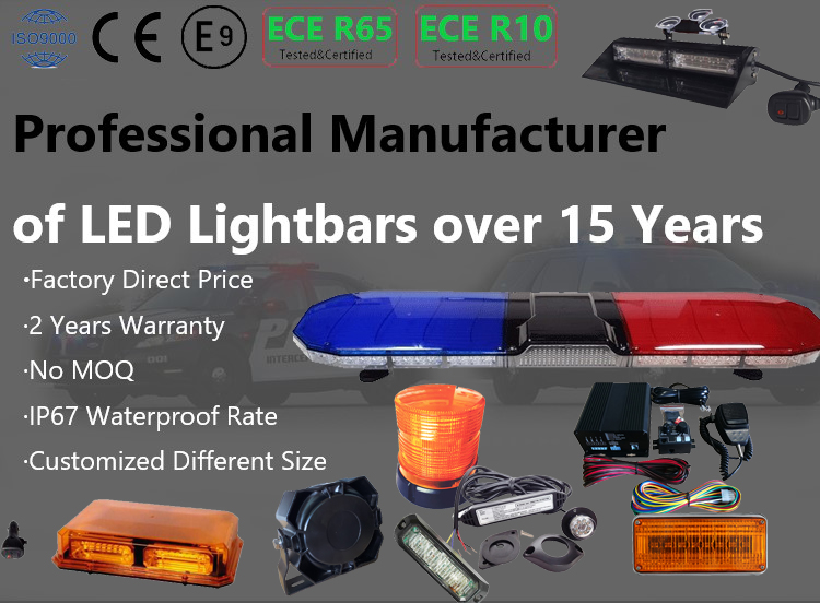 13 Inch Ultra Thin Car Roof Signal Led Warning Police Lightbar