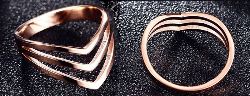 Declaração de moda de jóias por atacado barata Menina Mulheres Coração Carta Personalizada Geométrica 14K Anel de aço inoxidável banhado a ouro