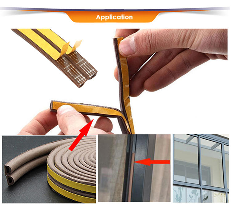 oem soundproof vibration damping u cup rubber seal strip use for glass french door