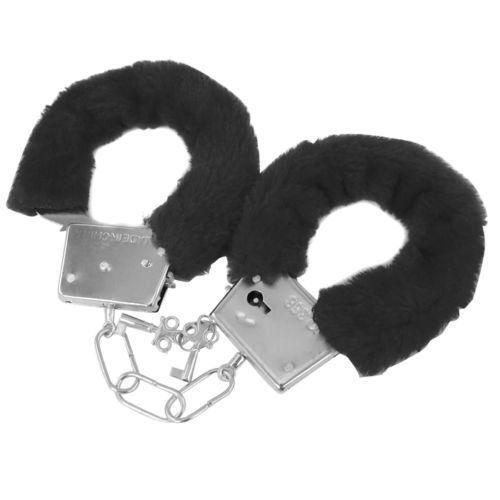 Furry Fluffy Metal Red Handcuffs Valentines Novelty Gift Adult Fun Kinky Cuffs