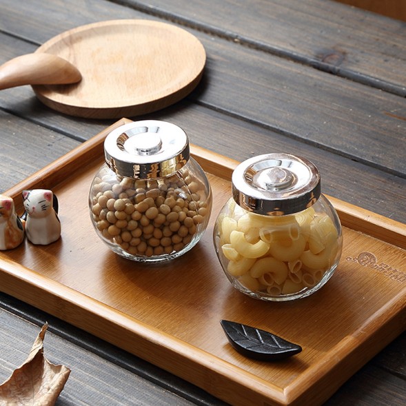 Wholesale Full Set Empty Spice and Seasoning Pot Jar Seasoning Glass Kitchen Food Storage Bottles & Jars Minimalist Cover Iron