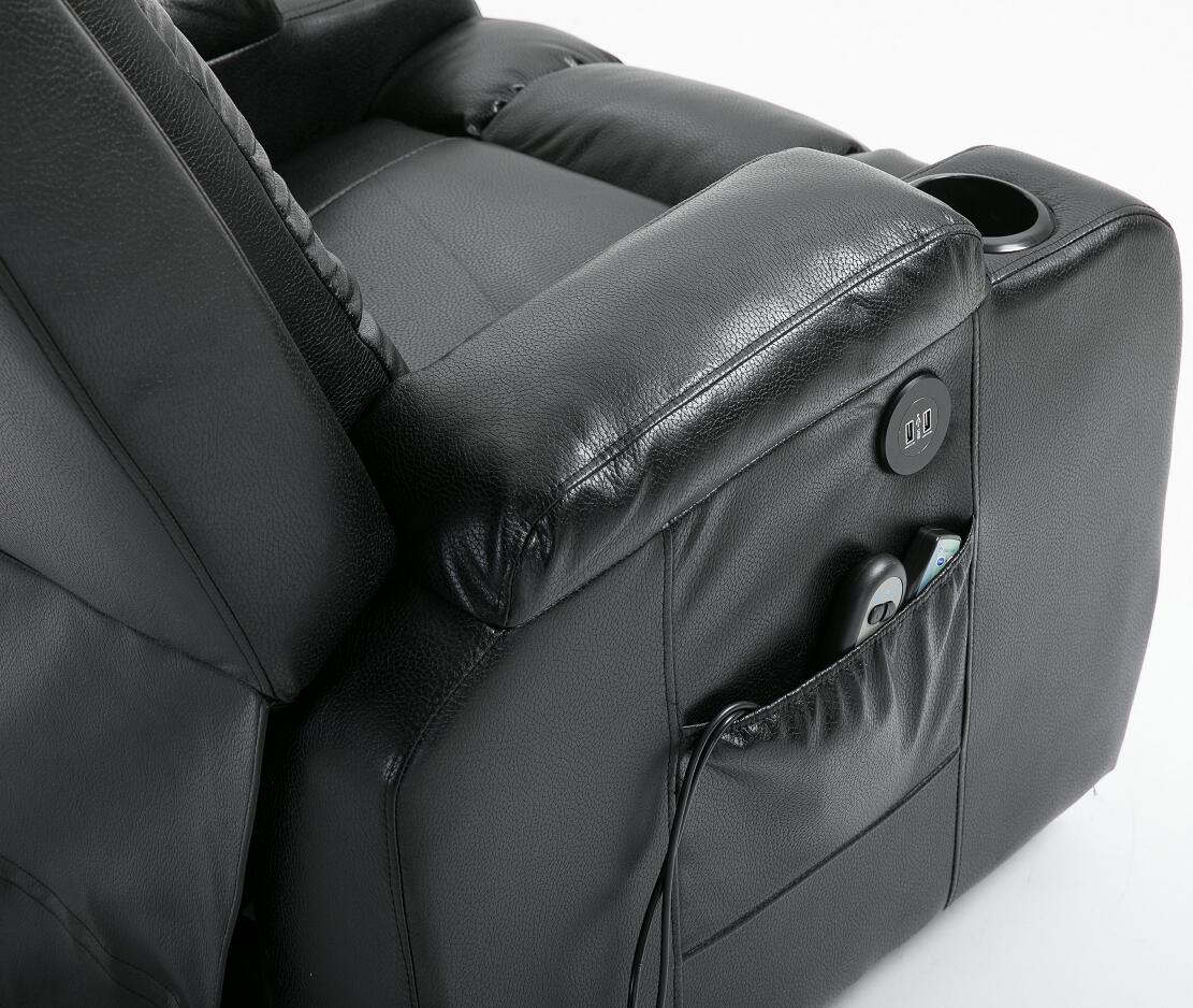 Factory 8 Point Massage & Heat Power Lift Electric Air leather Recliner Armchair Elderly Lounge Seat with USB Charging for Phone