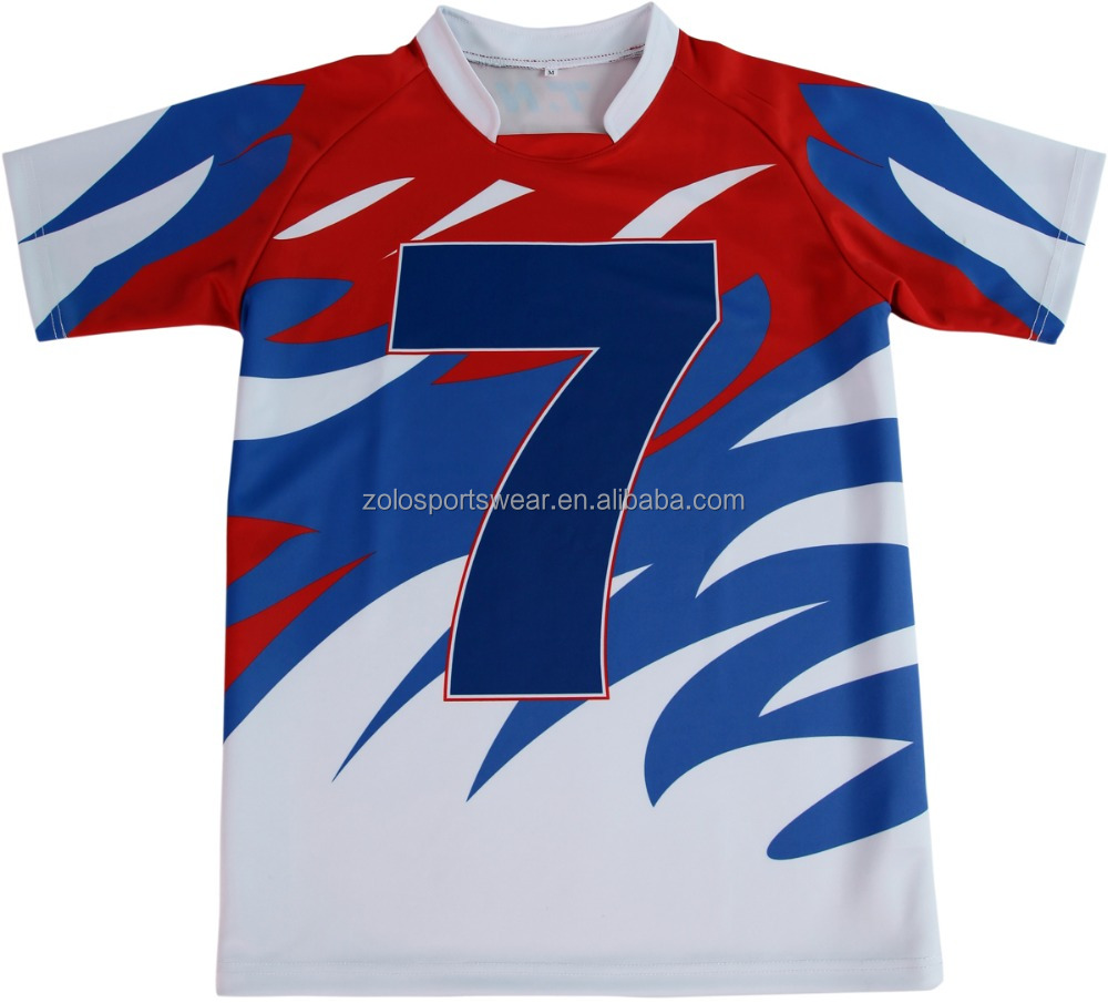 New Design Custom Made Sublimation Men's Short Sleeve Rugby Jersey
