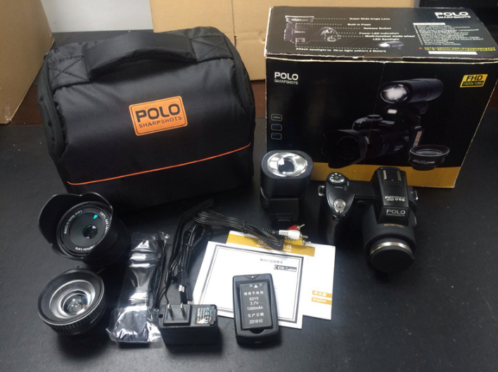 Autofocus full hd digital camera with 3 lenses can switch external flash DSLR