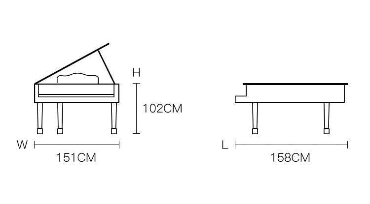 88 键红色三角钢琴与 pianodisc iq hg-158r