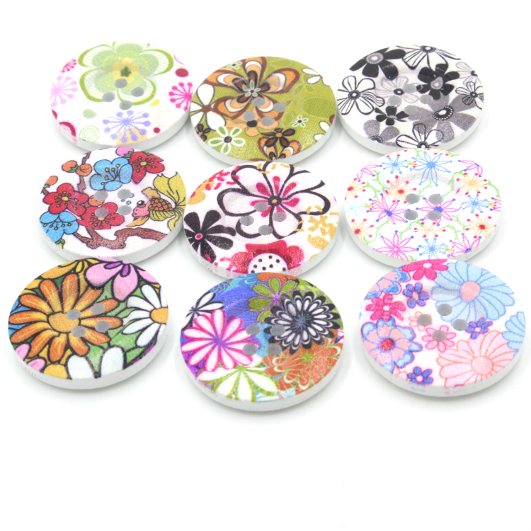 20mm Scrapbook Craft Lot of 10 FLOWER SHAPE 2-hole Wood Buttons 3//4/" 1119