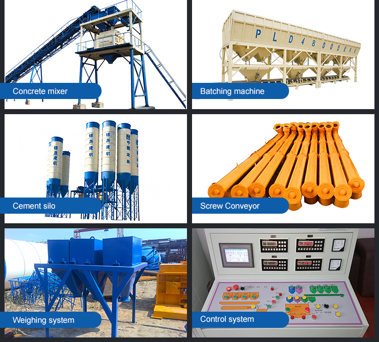 hzs 25 ready mix concrete batching plant equipment with 50tons Cement Silo