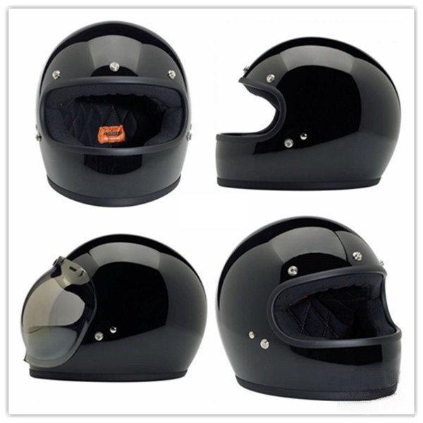 motorcycle full face helmet in fiber glass vintage  type