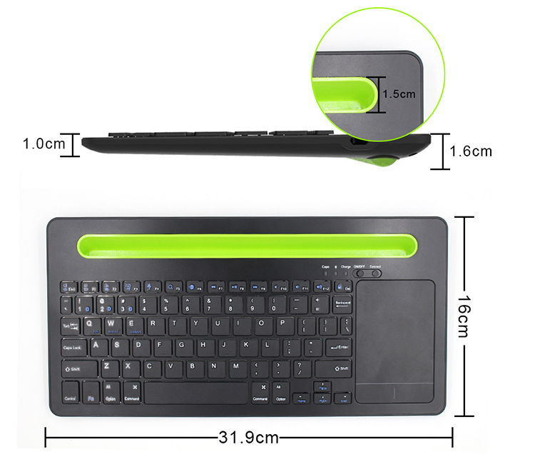 universal multi device double bluetooth dual mold wireless keyboard trackpad mouse keyboards with  phone case holder