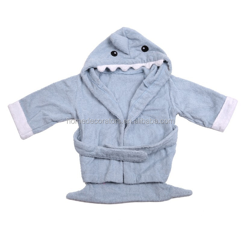 Милый ребенок банный халат синяя акула банный халат дети банный халат