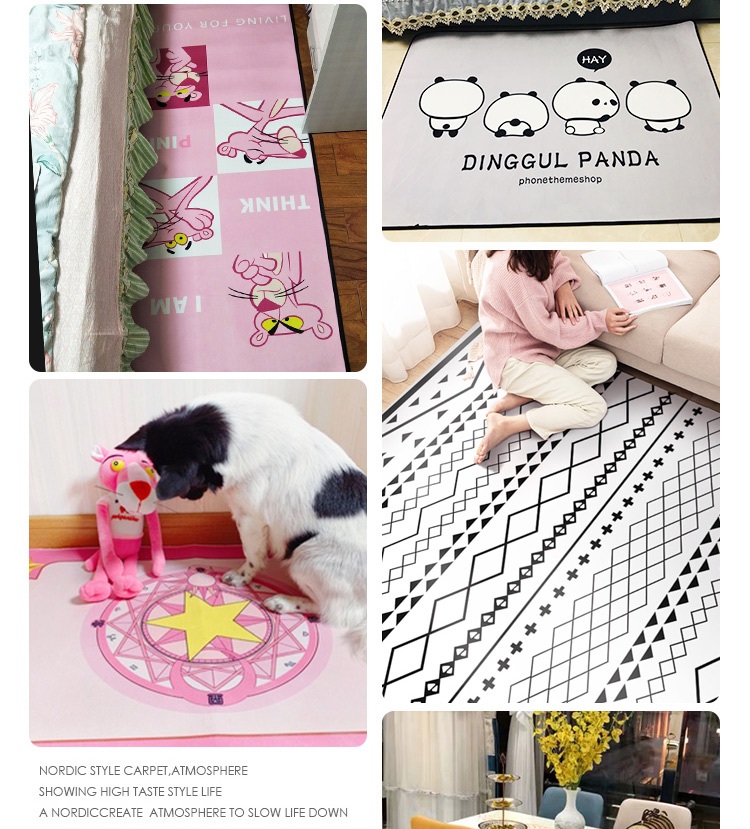 Simple Style Anti Slip Machine Washable No Fadding Pink English Victoria's Secret Bedroom Carpet Rugs