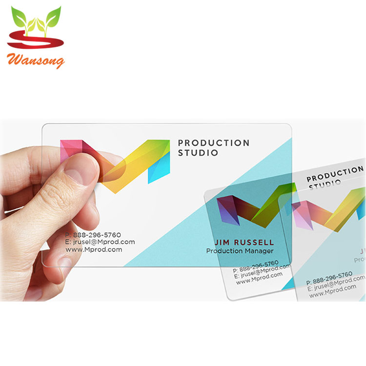 Высокое качество ПВХ прозрачные пластиковые визитные/именные карточки