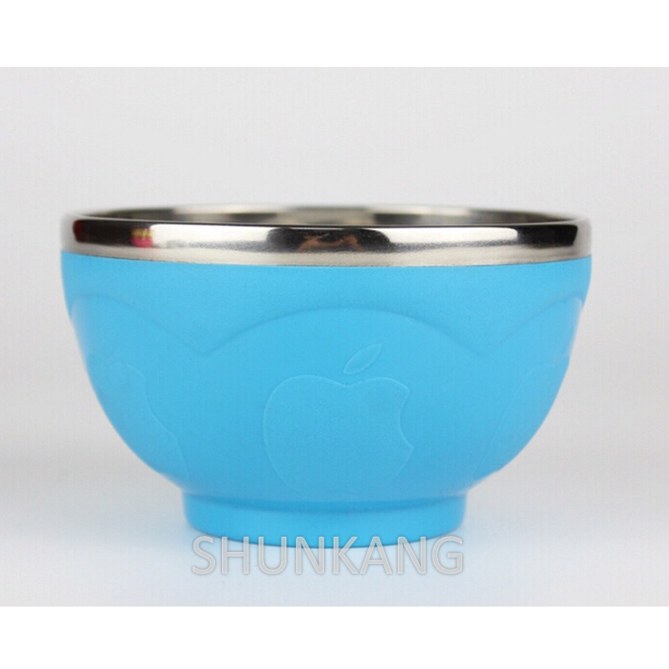 Colorful Stainless Steel Metal Soup Bowl Dinner Food Basin Mixing Bowl For Children