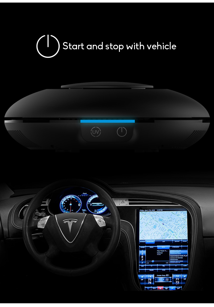 New Arrival Round Shape Car Air Purifier USB Cord Air Mini Purifier for Home and Car Use