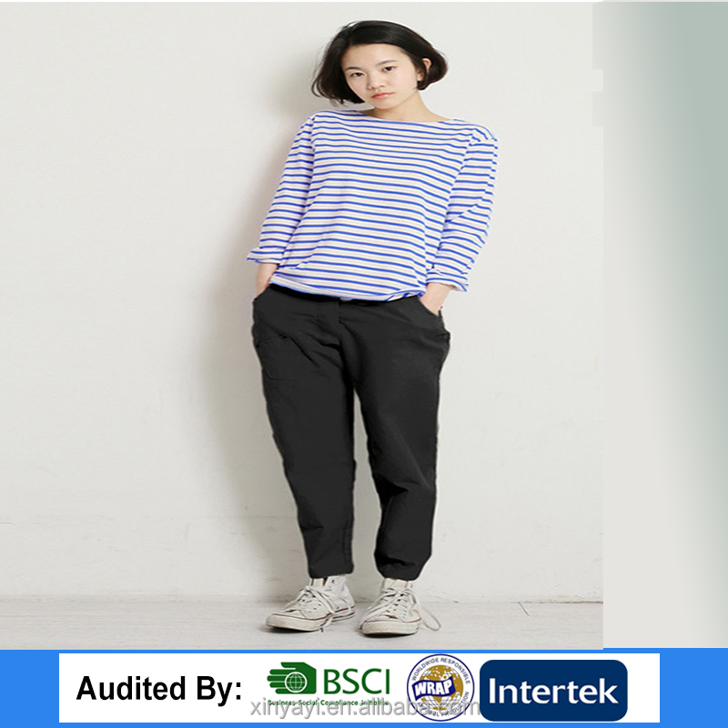 2017 поперечной полосой 100% хлопковая Футболка для женщин на alibaba, Китай (материк)/низкая цена и высокое качество