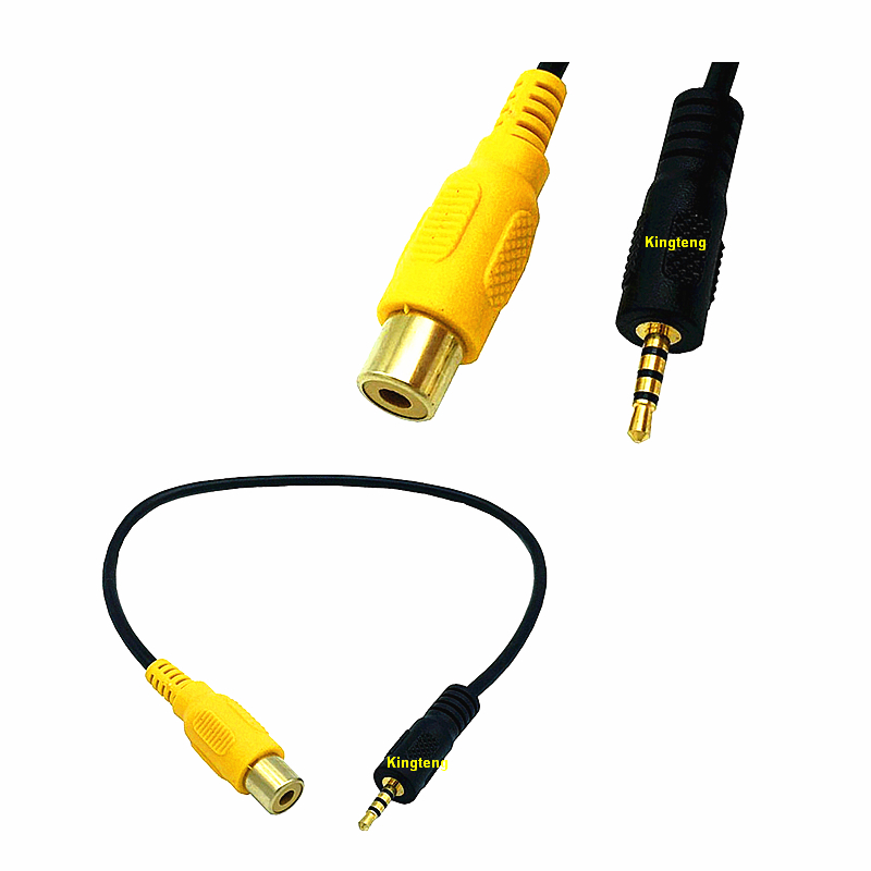 Car 2.4G Wireless Video Cable for Backup Camera to GPS Tablet Aux 2.5mm AV-IN