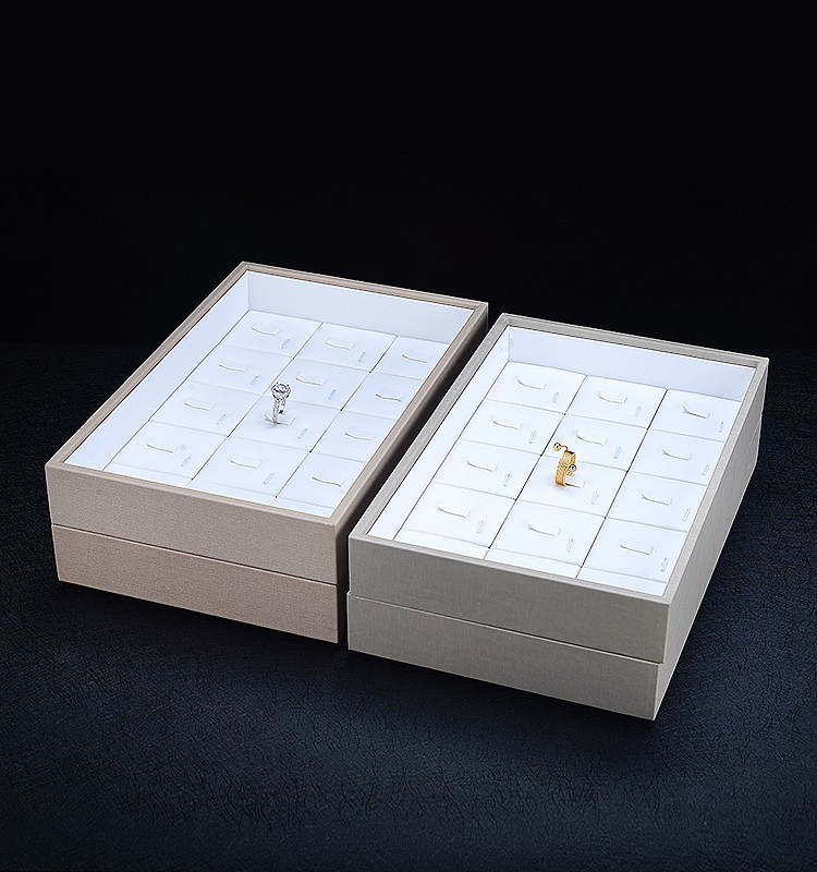 定制高端 pu 可堆叠戒指首饰显示托盘