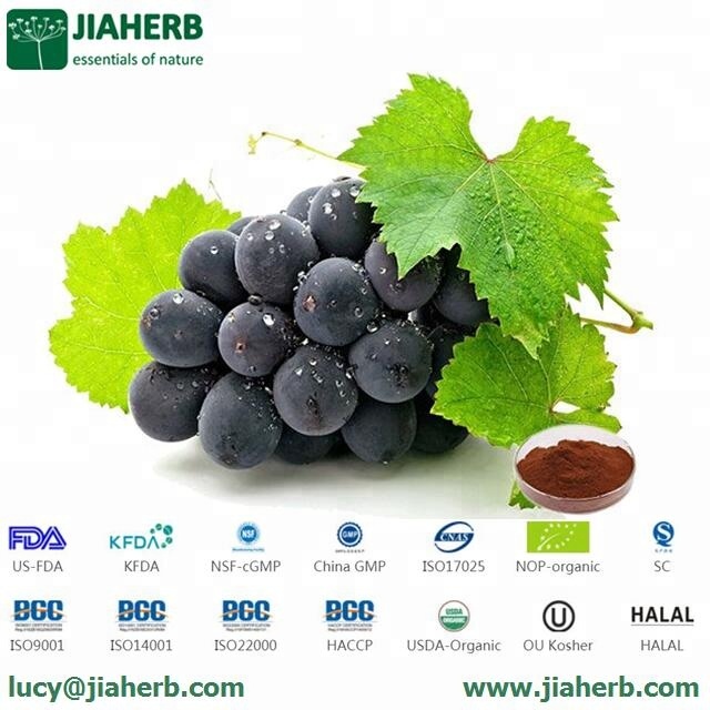 JIAHERB 18 лет 6 фабрик 100% чистый естественный завод экстракт семян винограда P.E. Vitis винифера проантоцианидин OPC 95% ресвератрол