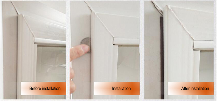 oem soundproof vibration damping u cup rubber seal strip use for glass french door