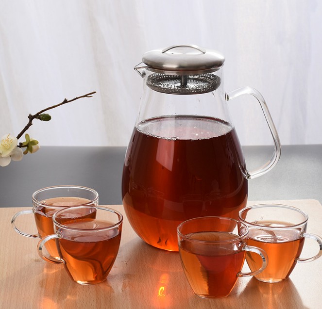 Big Capacity Safely Glass Water Jug With Handle juice and iced tea beverage carafe
