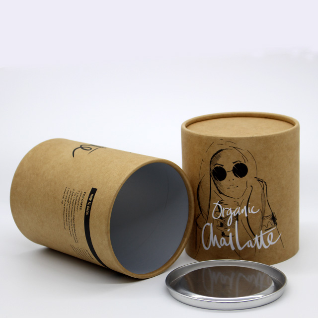 Custom Cylindrical Packaging Carton Round Cardboard Food Grade Kraft Paper Tea Paper Tube Packaging