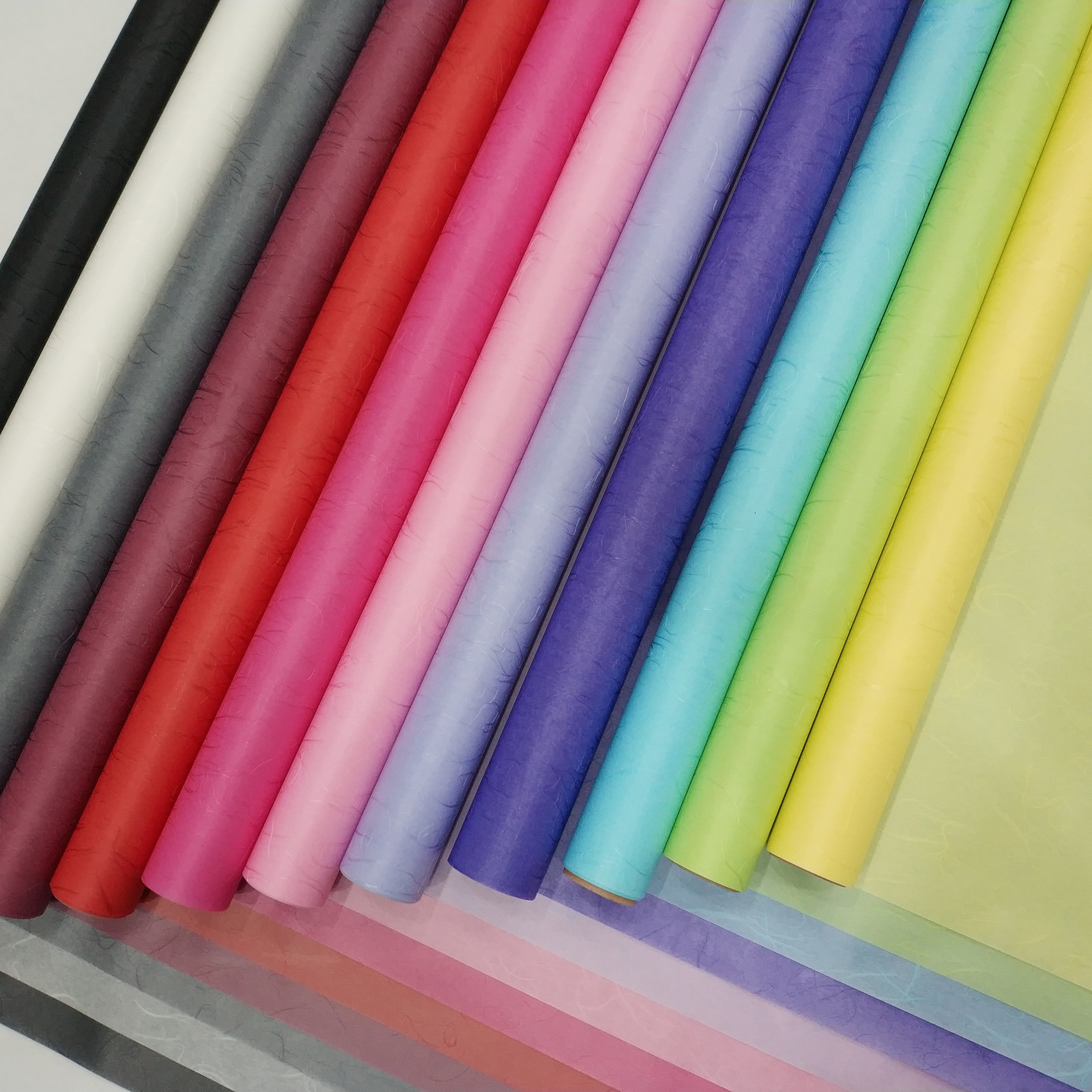 multi colors eco friendly specialty bopp film laminated water proof flower wrapping decoration silk paper 60cm x 5m