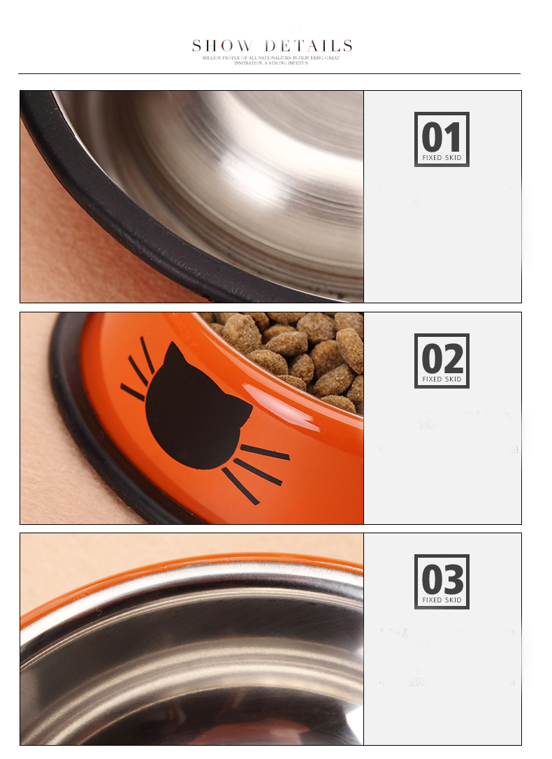 Stainless Steel Metal No Spill Pet Food Bowl Dog Bowl Cat Bowls Stand For Dog Dish