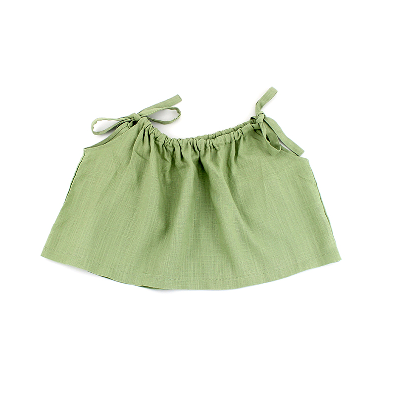 Топы на бретелях для малышей; Модная одежда для маленьких девочек; детские блузки; льняные рубашки с бантом на плече