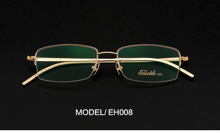 Fashion 18K Gold Half Glasses Men's Business Casual Eyewear Frames EH008