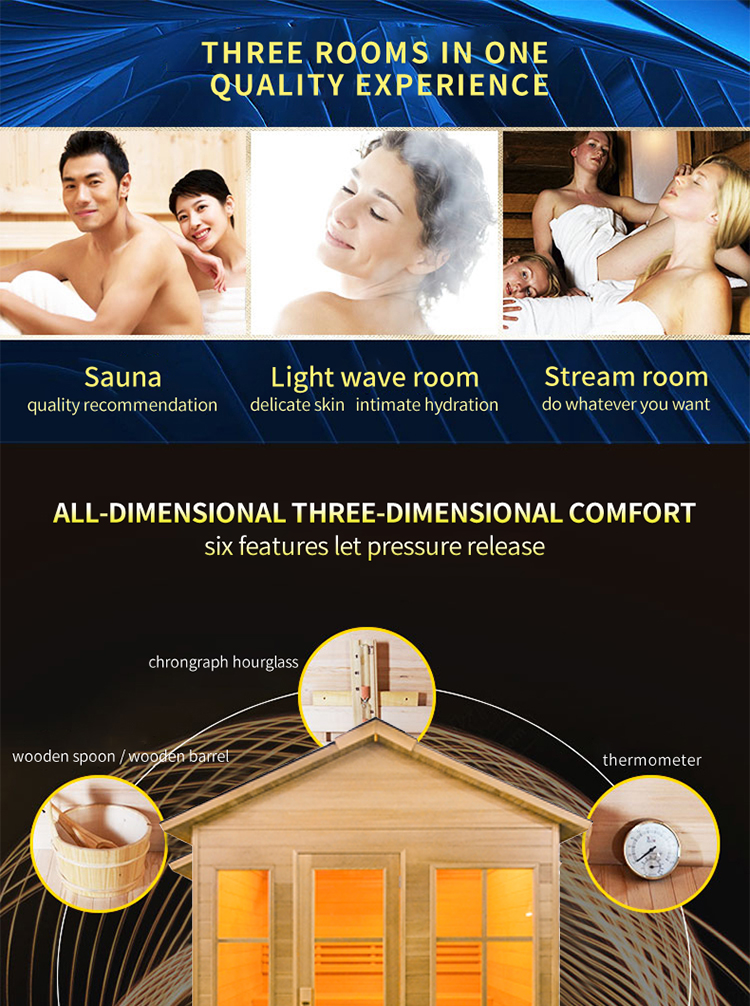 Outdoor hemlock steam sauna room