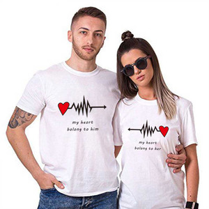 Fashion tops clothing couple t-shirt men and women custom