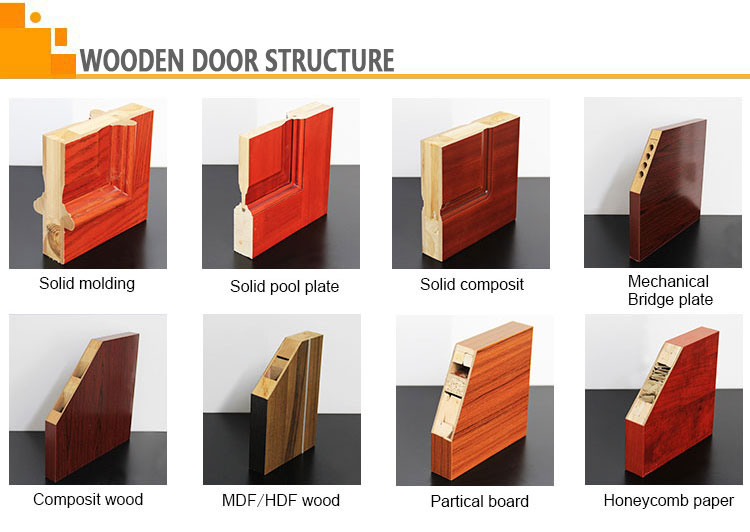 Modern plywood teak log door interior door home door