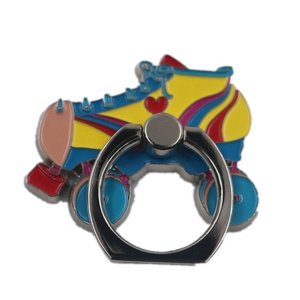Hot sale custom cute ice skates metal mobile cell phone ring holder