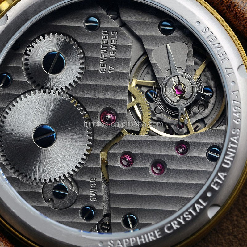 豪华 eta 6497 手工上链机芯黄铜先导手表