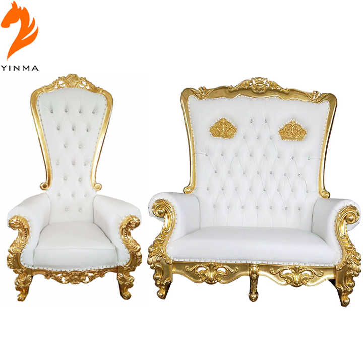 Luxury High Back King and Queen Chair Wedding Throne Chairs
