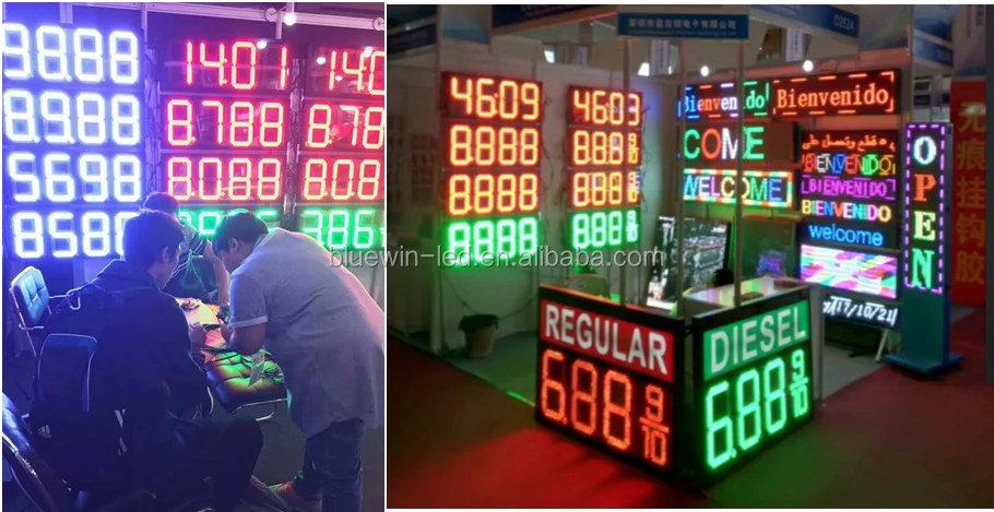 SMD RGB Full color  Outdoor Led 4 Digits Number Display Led Gas Station Price Sign