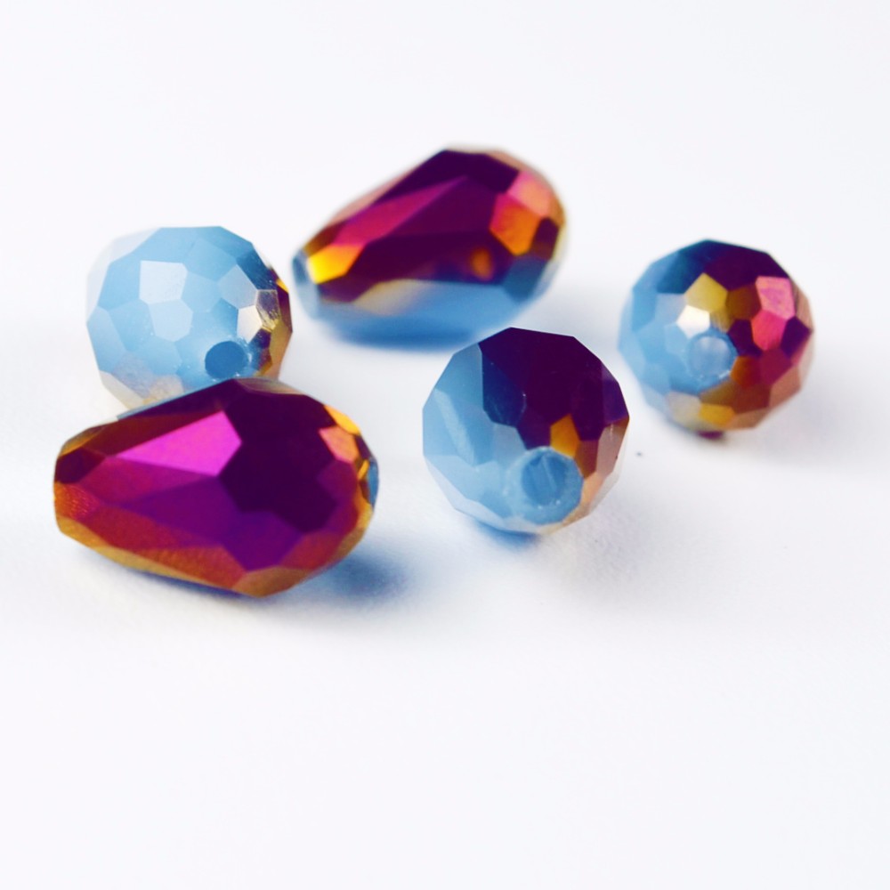 用于珠宝制作泪滴水晶珠玻璃珠的刻面独特的珠子 - buy unique beads 