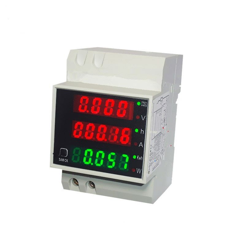 New 0-100 A 80-300 V AC DEL Numérique Din Rail électrique compteur 1 Phase D52-2042