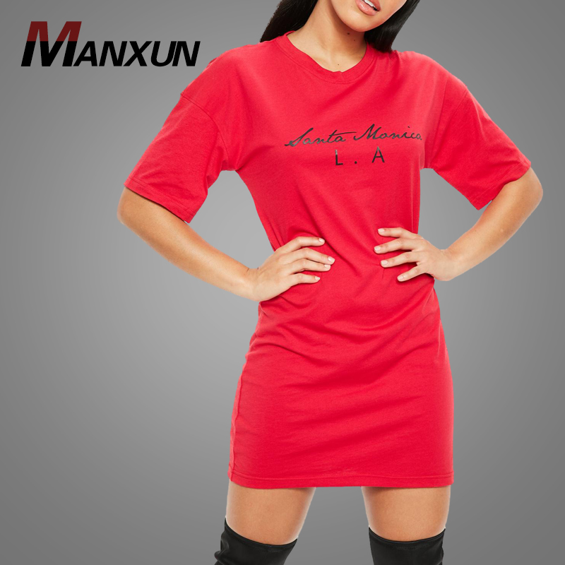 plain red t shirt dress