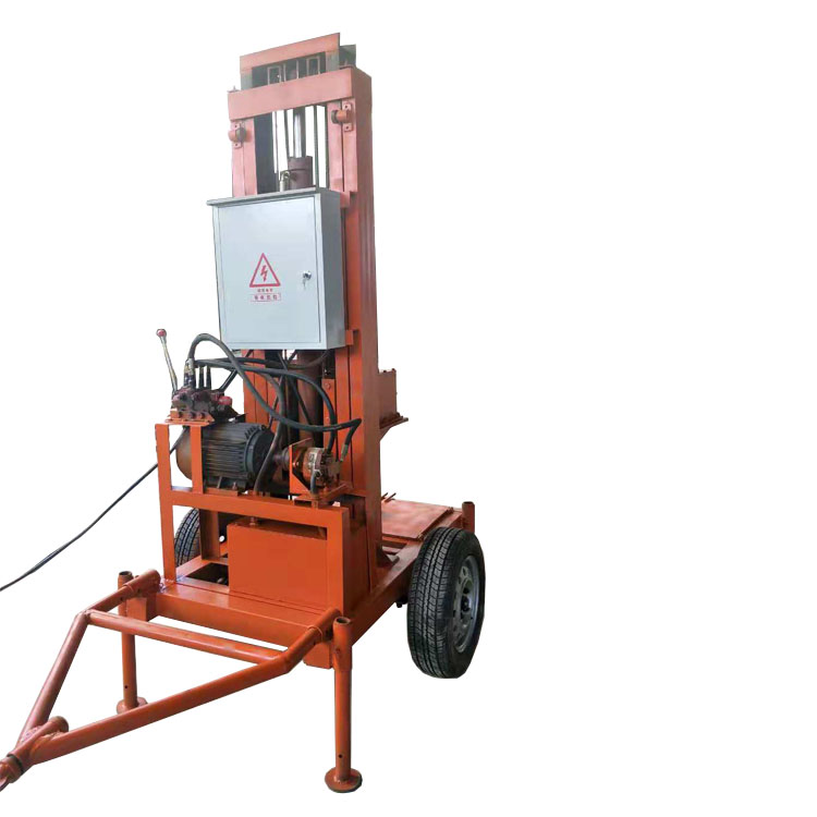 OC-500L Draw Bar Big Wheels One Man Hand 380V Truck Mounted Borehole Drilling Rig